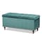 Baxton Studio Kaylee Teal Blue Velvet Upholstered Tufted Storage Ottoman Bench 160-9936 - alternate 1